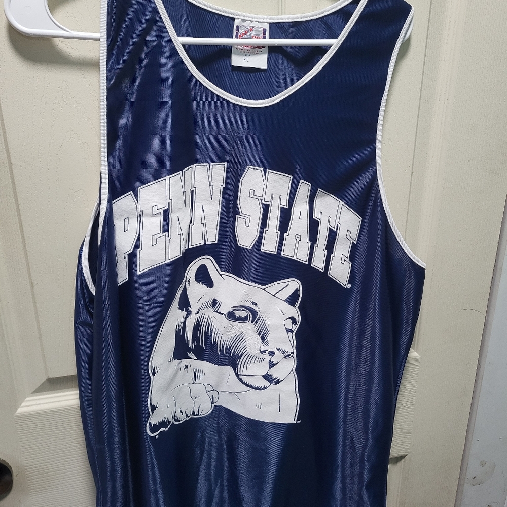 Vintage Penn State NCAA majestic basketball style jersey tank top Made In USA Si